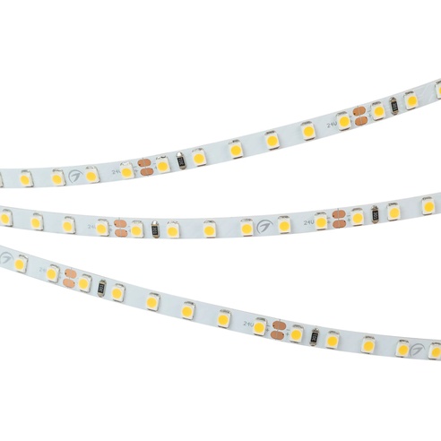 Лента светодиодная RT 2-5000 24V Cool 15K 5mm 2x (3528, 600 LED, LUX) (Arlight, 9.6 Вт/м, IP20)