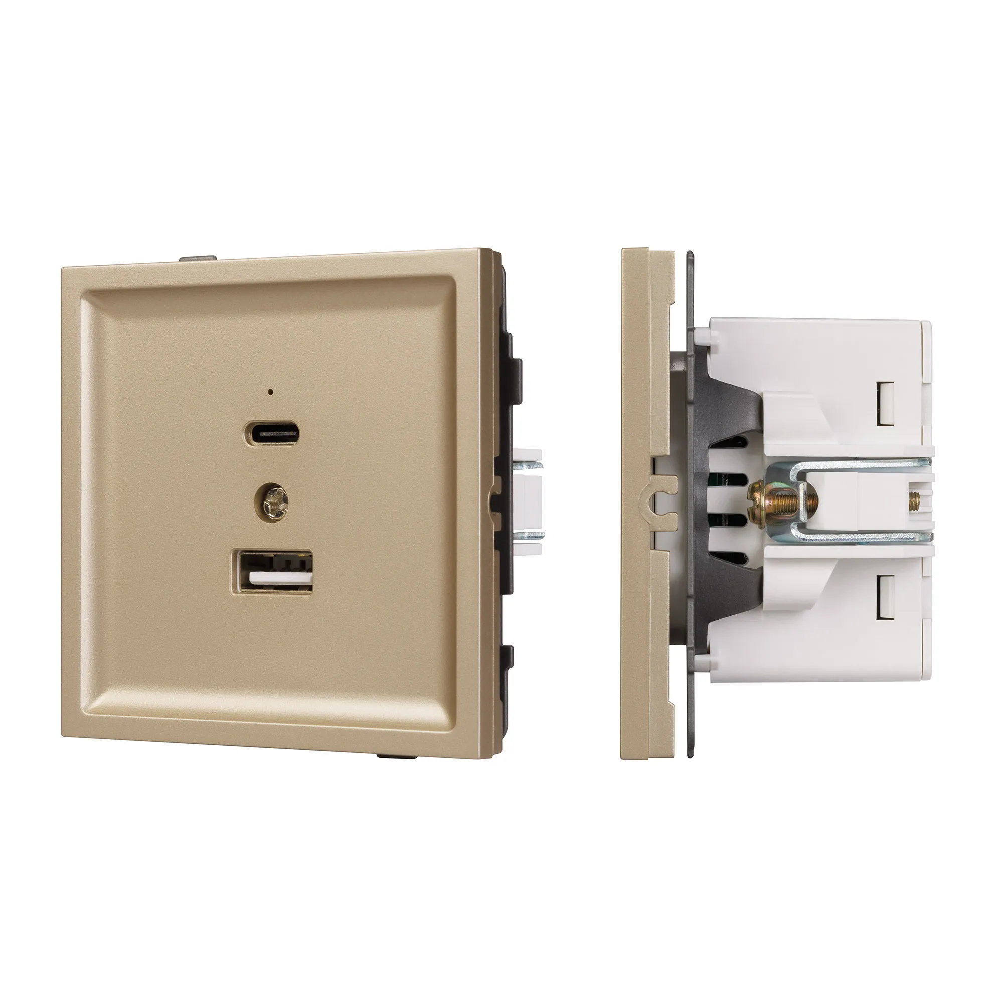 Механизм USB розетки SCT-TENDO-MUAC-SFPL-GD (5V, 3A, QC3) (Arlight, -) - изображение товара