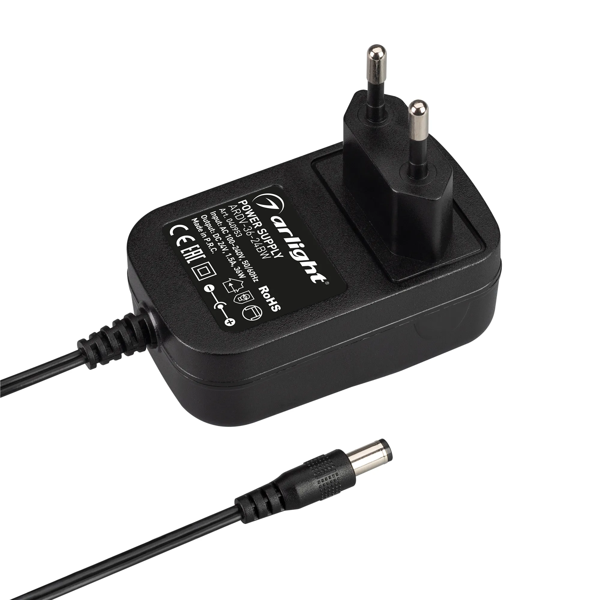 Блок питания ARDV-36-24BW (24V, 1.5A, 36W) (Arlight, Адаптер, 3 года) - изображение товара