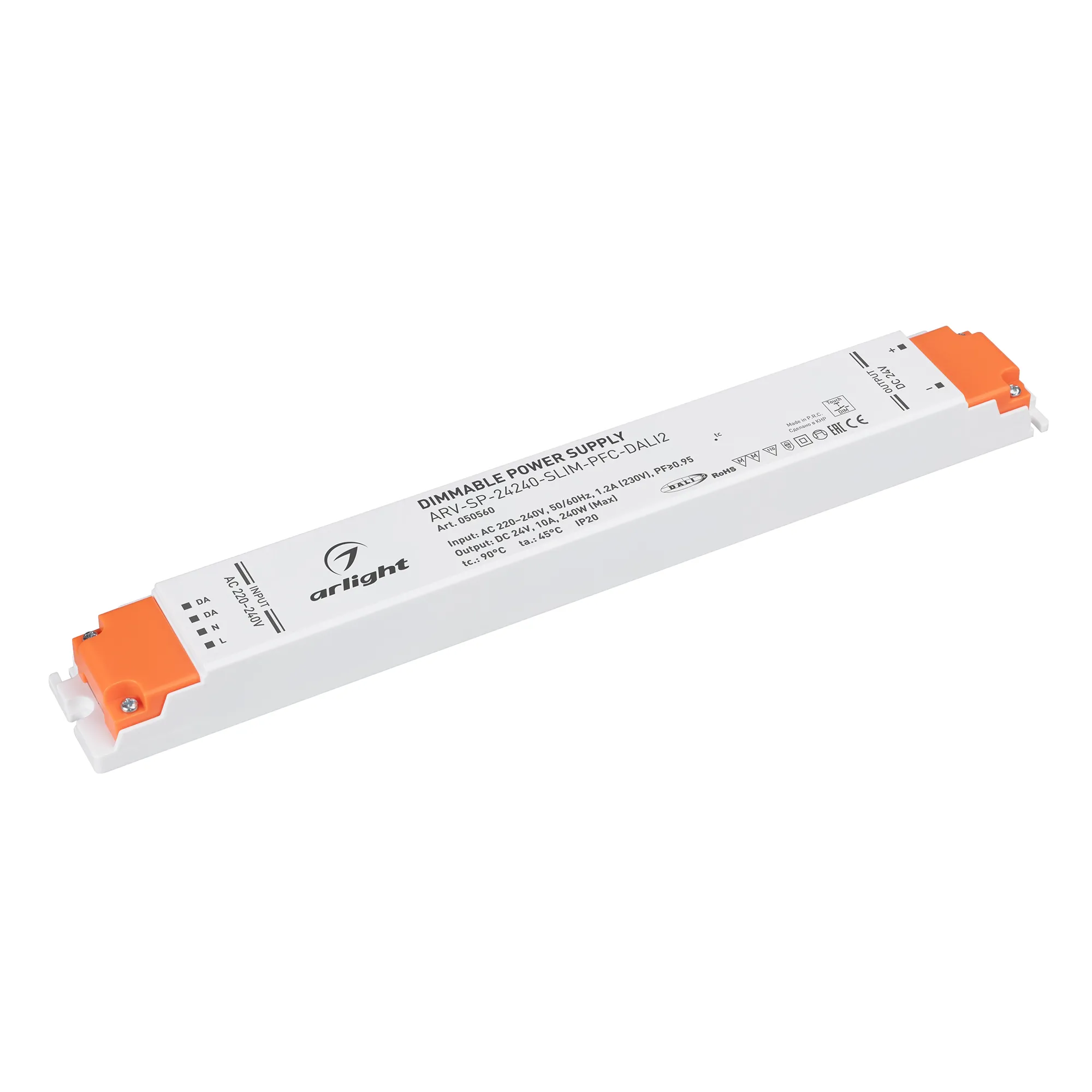 Блок питания ARV-SP-24240-SLIM-PFC-DALI2 (24V, 10A, 240W) (Arlight, IP20 Пластик, 5 лет) - изображение товара